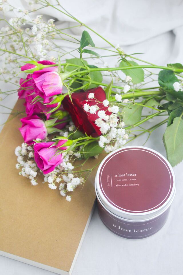 rose scented candle